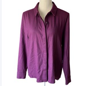 KATE SPADE SATURDAY Perfect Day Shirt - Wool Blend- Plum - Size M